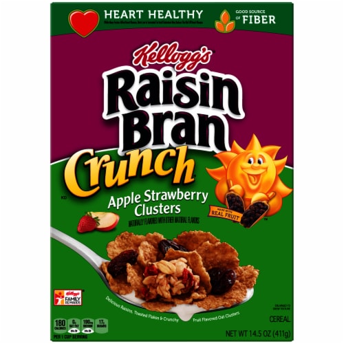 Raisin Bran Crunch® Apple Strawberry Clusters Cereal Perspective: front