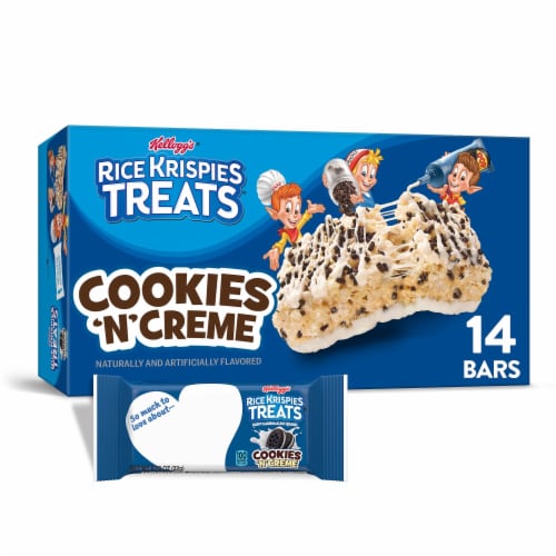 Kellogg's Rice Krispies Treats Cookies'n'Creme Marshmallow Snack Bars Perspective: front