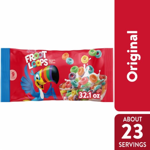 Kellogg's Froot Loops Original Cold Breakfast Cereal Perspective: front