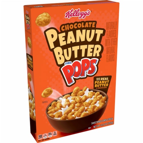 Kellogg's Corn Pops Breakfast Cereal Chocolate Peanut Butter Perspective: front