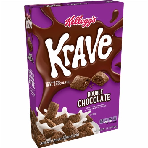 Kellogg's Krave Double Chocolate Breakfast Cereal Perspective: front