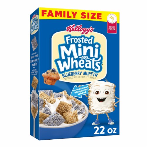 Kellogg's® Frosted Mini-Wheats Blueberry Muffin Family Size Cereal Perspective: front