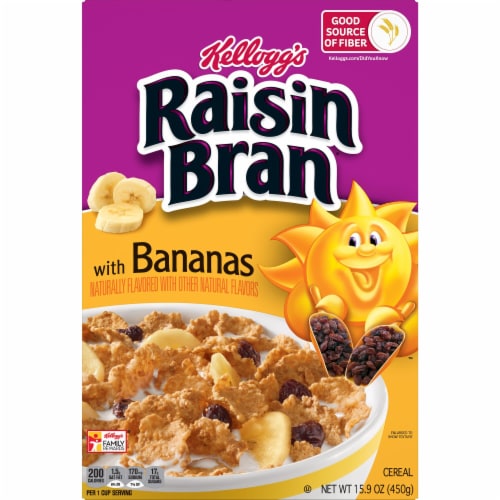 Kellogg's® Raisin Bran with Bananas Cereal Perspective: front