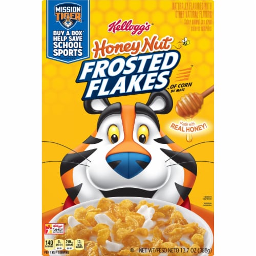 Kellogg's Frosted Flakes Honey Nut Breakfast Cereal, 13.7 oz