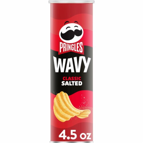 Pringles® Wavy Classic Salted Potato Crisps Chips Perspective: front