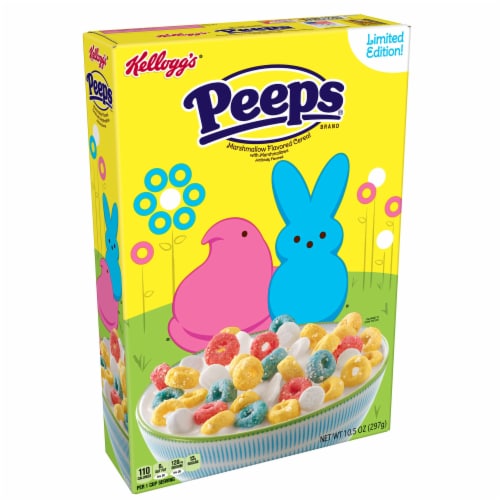 Kellogg's Peeps Marshmallow Flavored Cereal Perspective: front