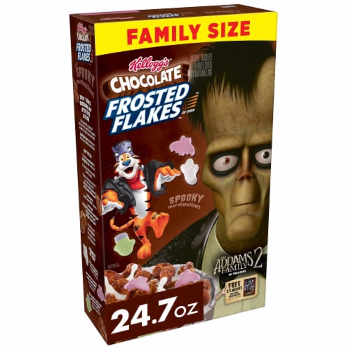 Kellogg's® Frosted Flakes Chocolate with Spooky Marshmallows Family Size Cereal Perspective: front