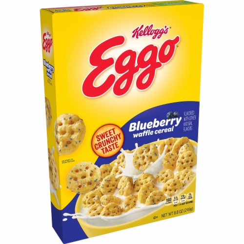 Eggo Blueberry Waffle Breakfast Cereal Perspective: front