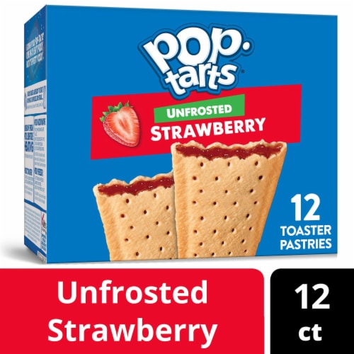 Pop-Tarts Unfrosted Strawberry Toaster Pastries, 6 ct / 3.4 oz