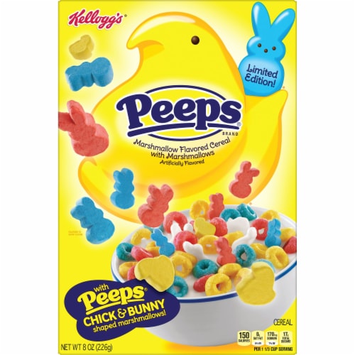 Kellogg's Peeps Original with Marshmallows Breakfast Cereal Perspective: front