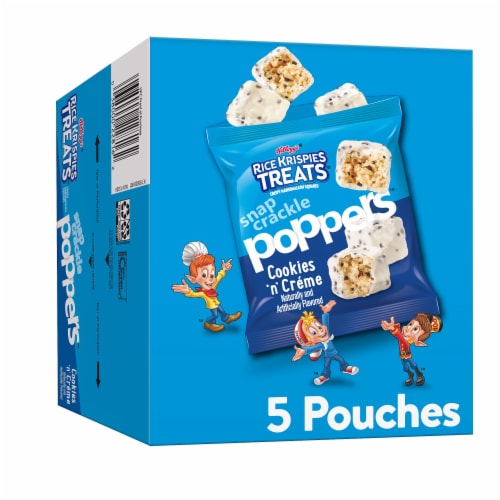Kellogg's Rice Krispies Treats Snap Crackle Poppers Cookies n' Crème Crispy Marshmallow Squares Perspective: front