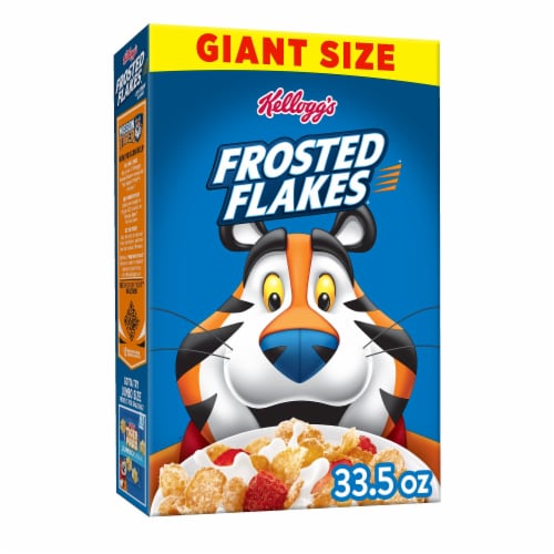 Kellogg's Frosted Flakes Original Cold Breakfast Cereal Giant Size Perspective: front