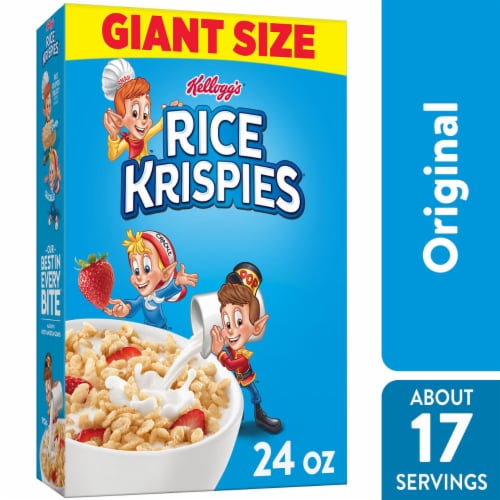 Kellogg's Rice Krispies Original Cold Breakfast Cereal Giant Size, 24.0 ...