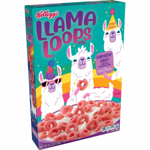 Kellogg's Llama Loops Breakfast Cereal Perspective: front