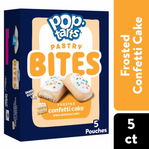 Pop-Tarts Bites Frosted Confetti Cake Baked Pastry Bites Perspective: front