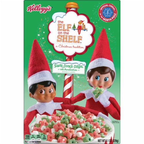 Kellogg's® Elf on the Shelf Sugar Cookie with Marshmallows Holiday Cereal Perspective: front