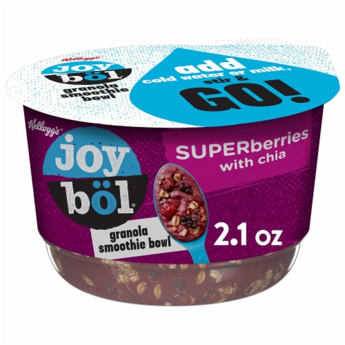 Kellogg's joybol Granola Smoothie Bowl Superberries with Chia Perspective: front