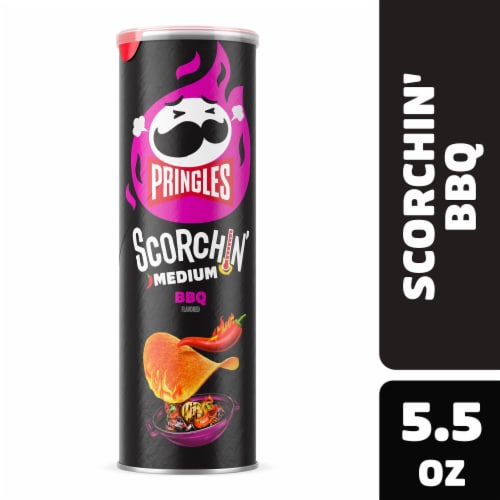 Pringles Scorchin' BBQ Potato Crisps Chips Perspective: front