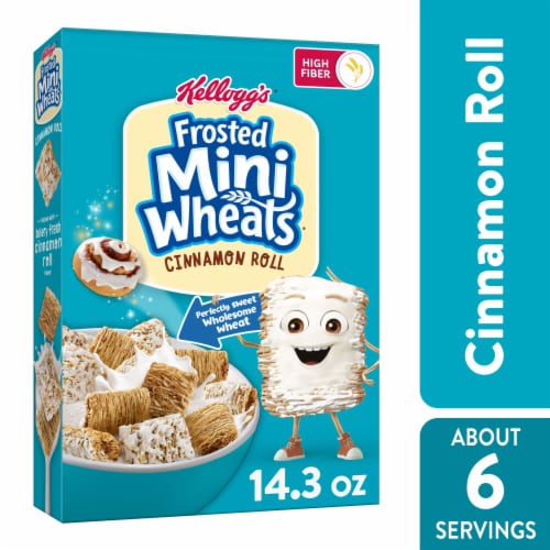 Kellogg's Frosted Mini-Wheats Cinnamon Roll Cold Breakfast Cereal Perspective: front