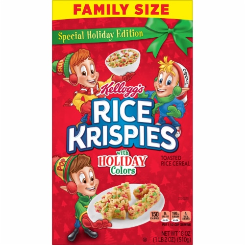 Kellogg's® Rice Krispies Holiday Colors Family Size Cereal Perspective: front
