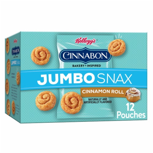 Kellogg's Jumbo Snax Cinnamon Roll Cereal Snacks Perspective: front