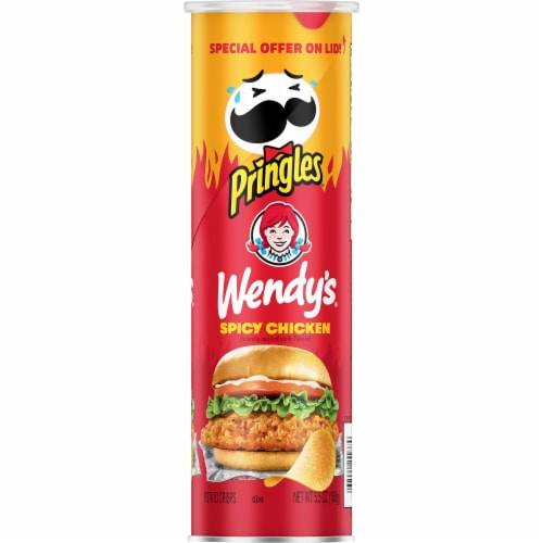 Pringles Wendy's Spicy Chicken Flavored Potato Crisps Chips, 5.5 oz ...