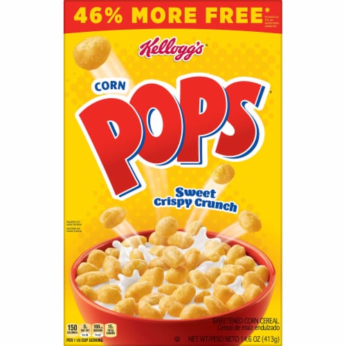 Kellogg's Corn Pops Original Cold Breakfast Cereal Large Size Perspective: front