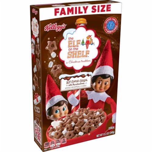 Kellogg's The Elf on the Shelf Breakfast Cereal Hot Cocoa With Marshmallows Perspective: front