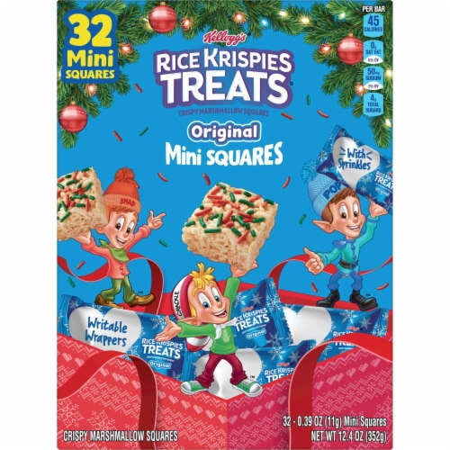 Kellogg's Rice Krispies Treats Original with Holiday Sprinkles Mini Marshmallow Snack Bars Perspective: front