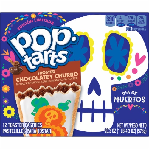 Pop-Tarts Día de Muertos Frosted Chocolatey Churro Toaster Pastries Perspective: front