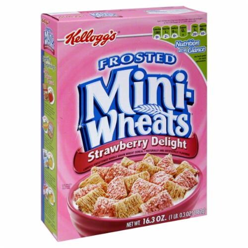 Kellogg's Bite Sized Strawberry Delight Frosted Mini Wheats Cereal Perspective: front