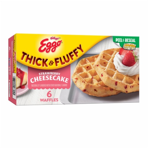 Kellogg's® Eggo® Thick and Fluffy Strawberry Cheesecake Frozen Waffles Perspective: front