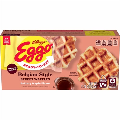 Kellogg's® Eggo® Buttery Maple Frozen Belgian-Style Street Waffles Perspective: front