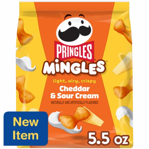 Pringles® Mingles Cheddar and Sour Cream Puffed Snacks Perspective: front