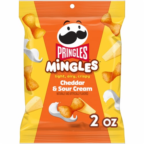 Pringles® Mingles Cheddar and Sour Cream Puffed Snacks Perspective: front