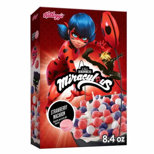 Kellogg's® Miraculous Tales of Ladybug and Cat Noir Strawberry Macaron Cereal Perspective: front