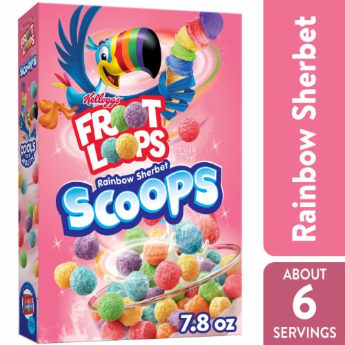 Kellogg's® Froot Loops Scoops Rainbow Sherbet Cereal Perspective: front