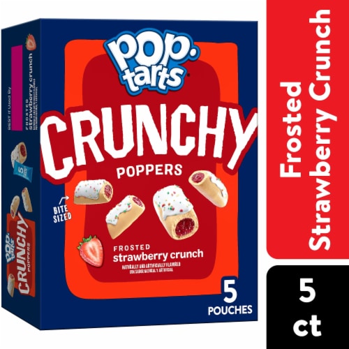 Kellogg's Pop-Tarts Frosted Strawberry Crunchy Poppers Perspective: front