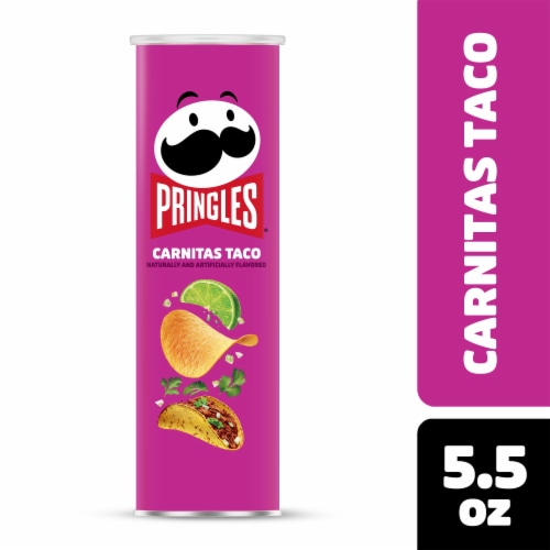 Pringles® Carnitas Taco Potato Crisps Chips Perspective: front
