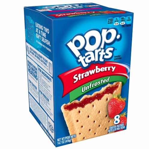 Pop-Tarts Toaster Pastries Unfrosted Strawberry Perspective: front