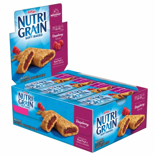 Nutrigrain Raspberry Bars 3 Case 16 Count Perspective: front
