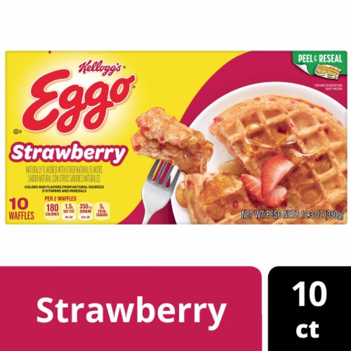 Kellogg's® Eggo® Strawberry Easy Breakfast Frozen Waffles Perspective: front