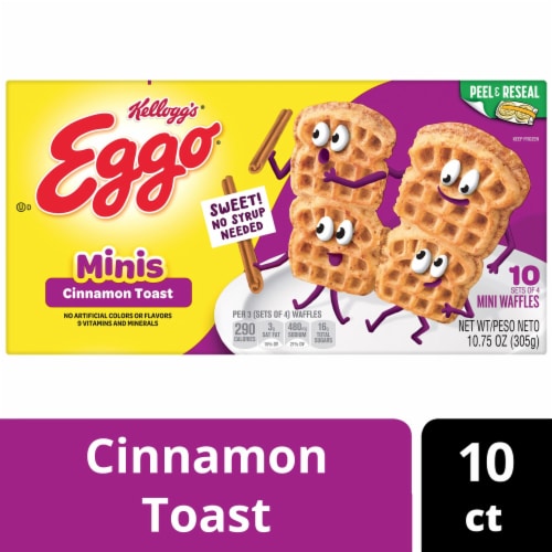 Kellogg's® Eggo® Minis Cinnamon Toast Frozen Waffle Bites Perspective: front