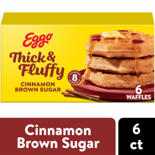 Kellogg's® Eggo® Thick and Fluffy Cinnamon Brown Sugar Frozen Waffles Perspective: front