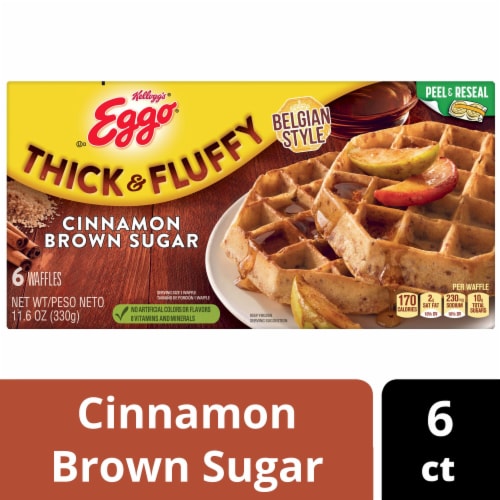 Kellogg's® Eggo® Thick and Fluffy Cinnamon Brown Sugar Frozen Waffles Perspective: front