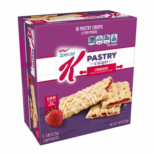 Special K Pastry Crisps: Strawberry - Vanilla, Strawberry - Pouch - 9 / Box Perspective: front