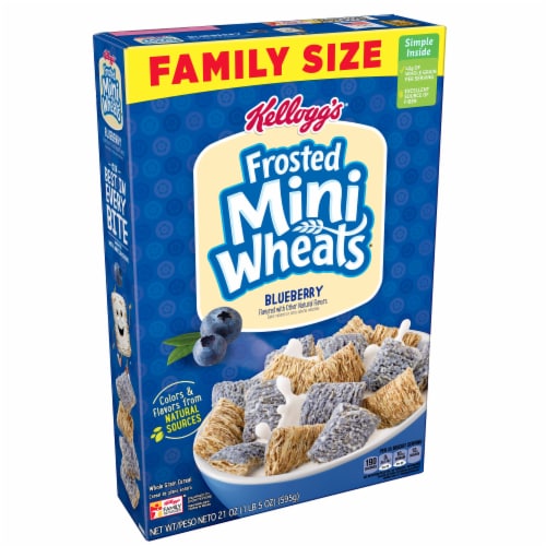 Frosted Mini-Wheats Blueberry Whole Grain Cereal Family Size Perspective: front