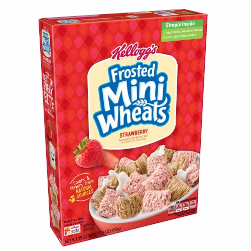 Frosted Mini-Wheats Strawberry Whole Grain Cereal Perspective: front