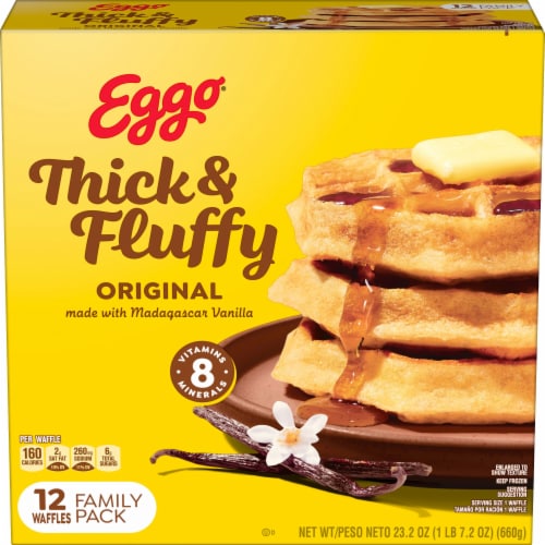 Kellogg's® Eggo® Thick and Fluffy Original Family Pack Frozen Waffles Perspective: front