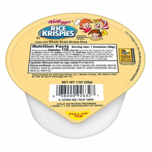 Kelloggs Rice Krispies Whole Grain Cereal, 1 Ounce -- 96 per case., 96 ...